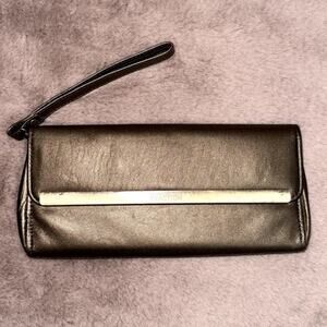 KENNETH COLE Reaction Antique Gold Leather Wristlet